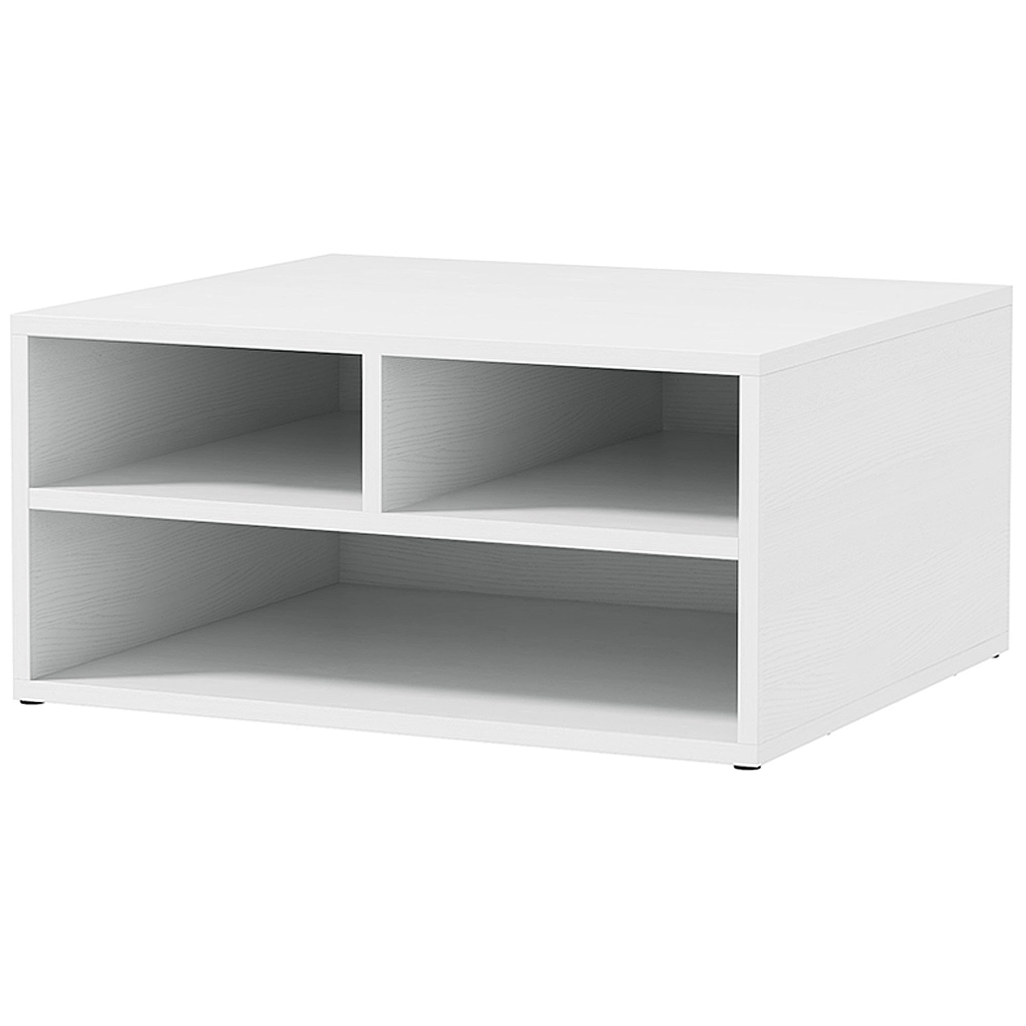 Three-Compartment Printer Storage Cabinet - White