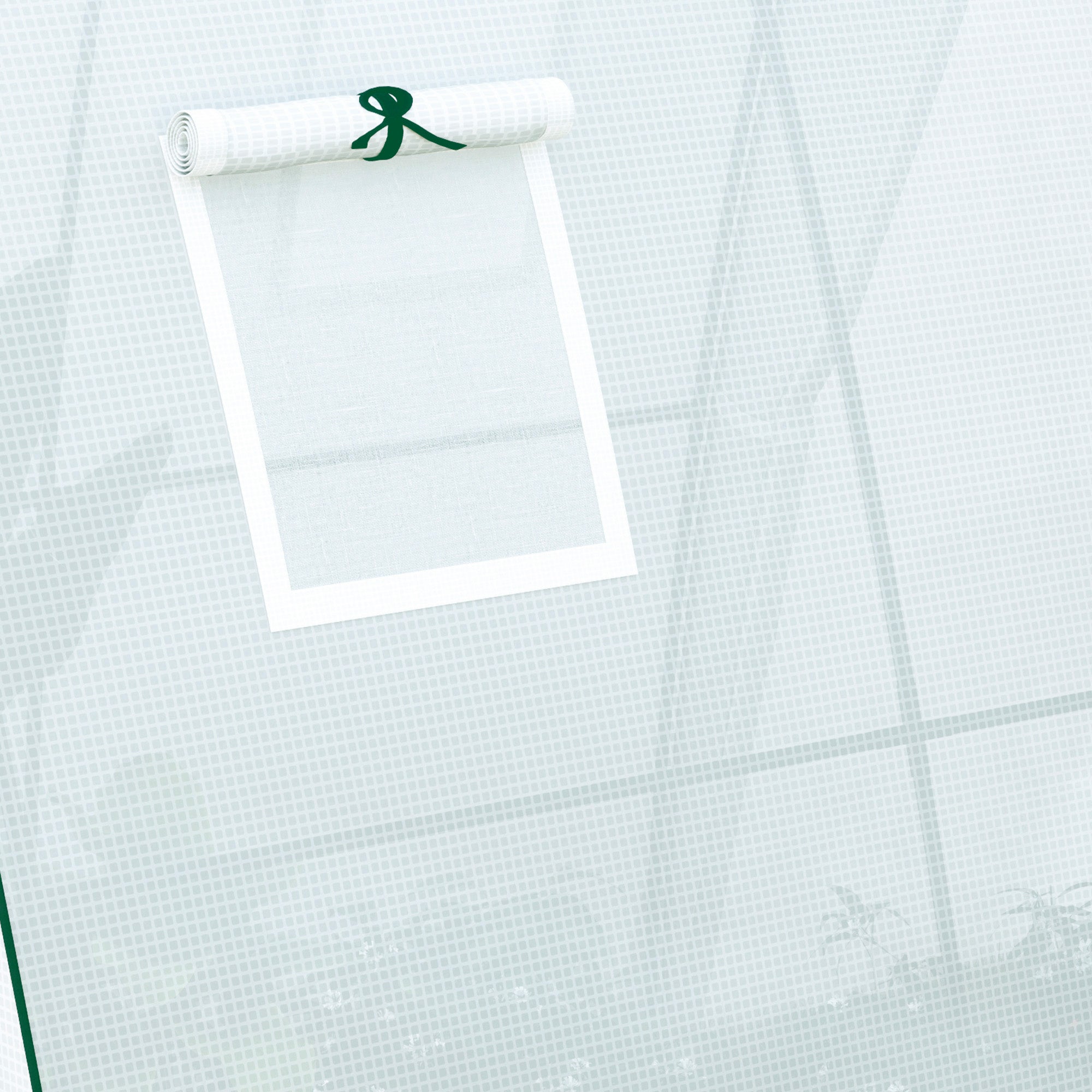Polytunnel Greenhouse with Sandbags, Walk-In Tunnel Green House with 2 Doors and Screen Windows, 1.8 x 1.8 x 2m, White