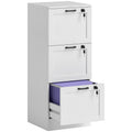 3-Drawer Filing Cabinet with Lock - White