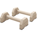 Wooden Parallette Bars Push Up Handles with Non-Slip Base for Home Gym Training - Natural Wood