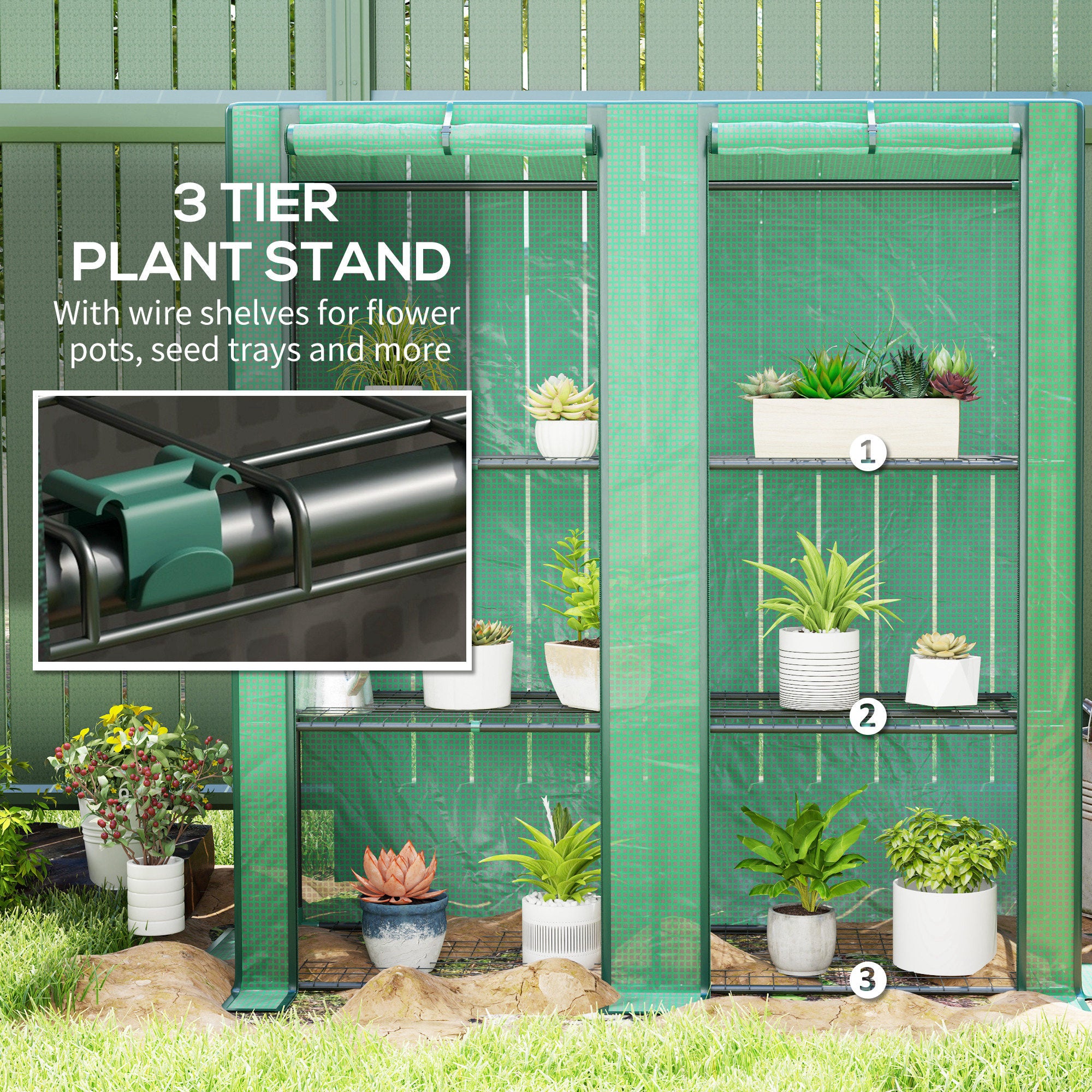 Three-Tier Mini Greenhouse - Green