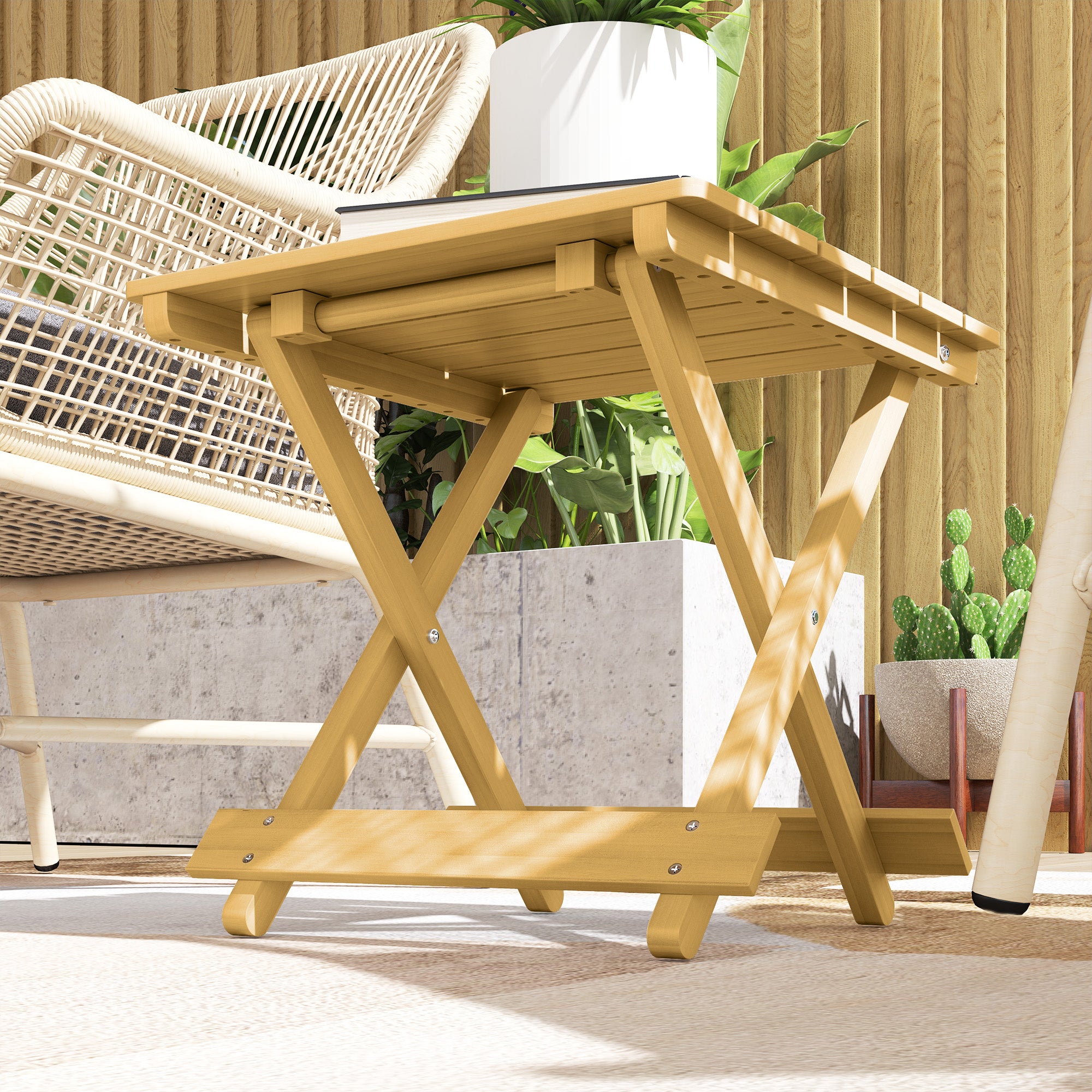 Wooden Foldable Outdoor Coffee Table