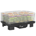 Six-Tray Food Dehydrator with 40-70℃ Adjustable Temperature Control - Black