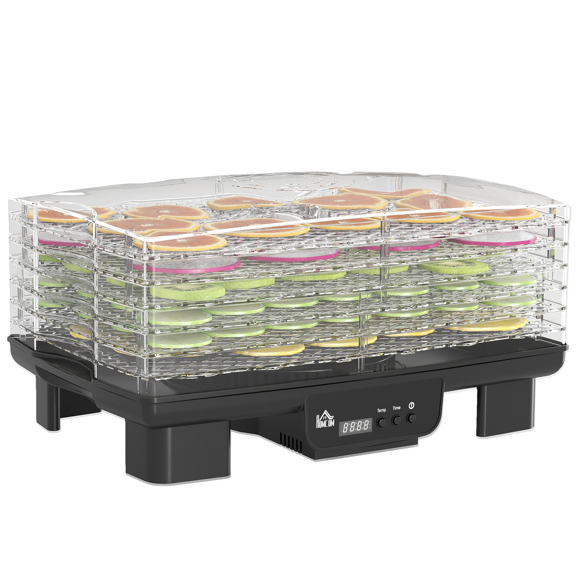 40-70℃ Six-Tray Food Dehydrator - Black