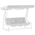 3 Seater Waterproof Garden Swing Canopy Replacement - Light Grey
