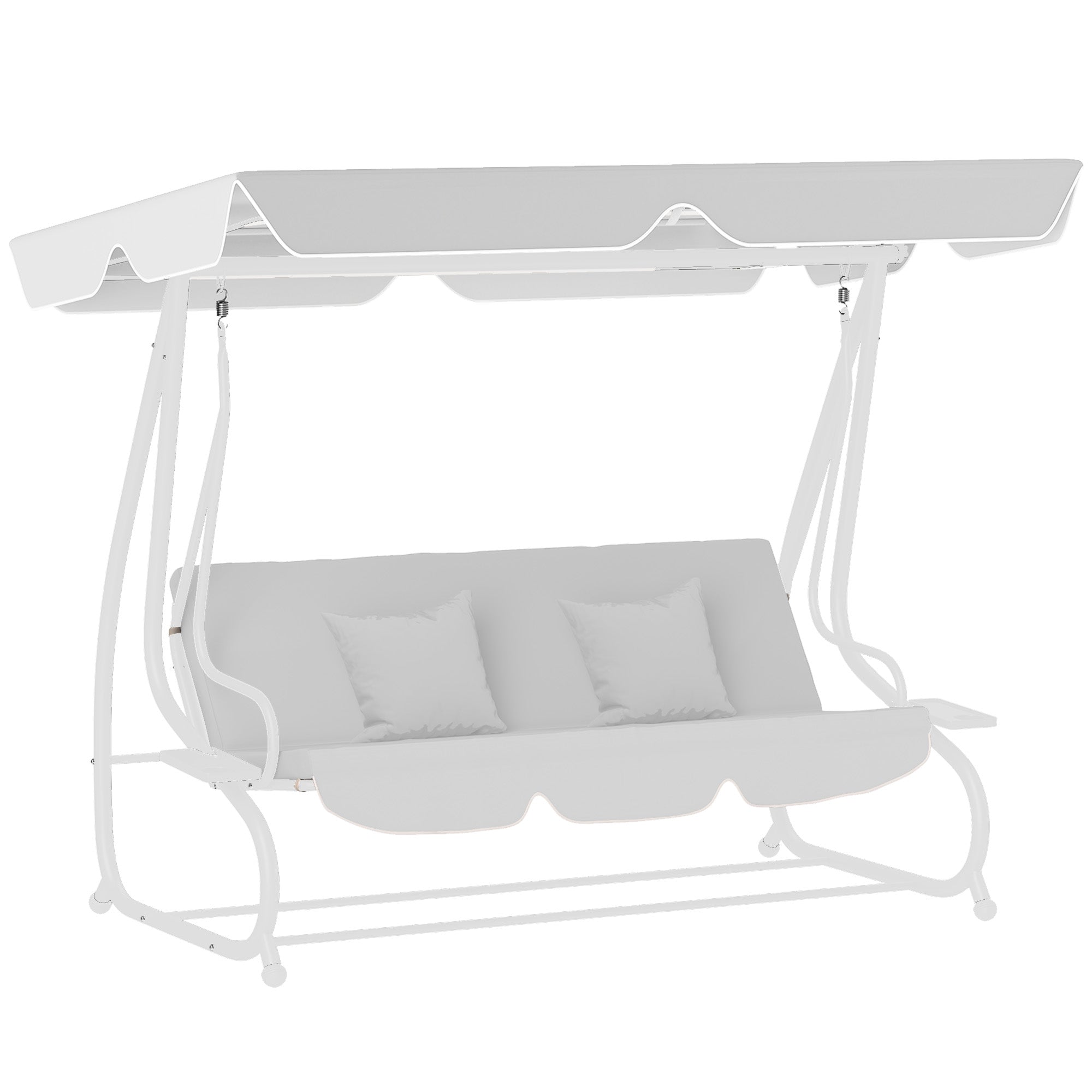 3 Seater Waterproof Garden Swing Canopy Replacement - Light Grey