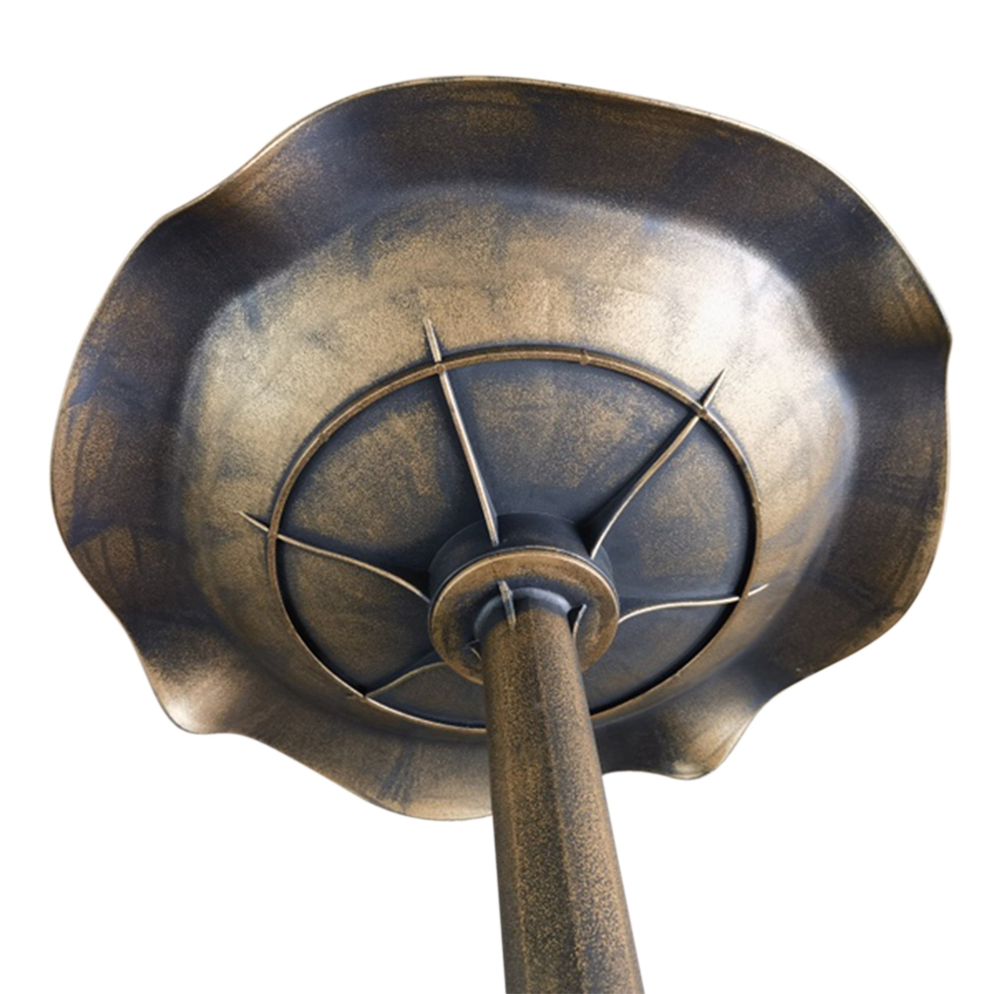 71cm Standing Pedestal Bird Bath with Lotus Leaf Basin for Garden - Bronze Tone