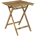Outdoor Coffee Table Foldable Wooden Garden Table for Patio Balcony Natural Wood