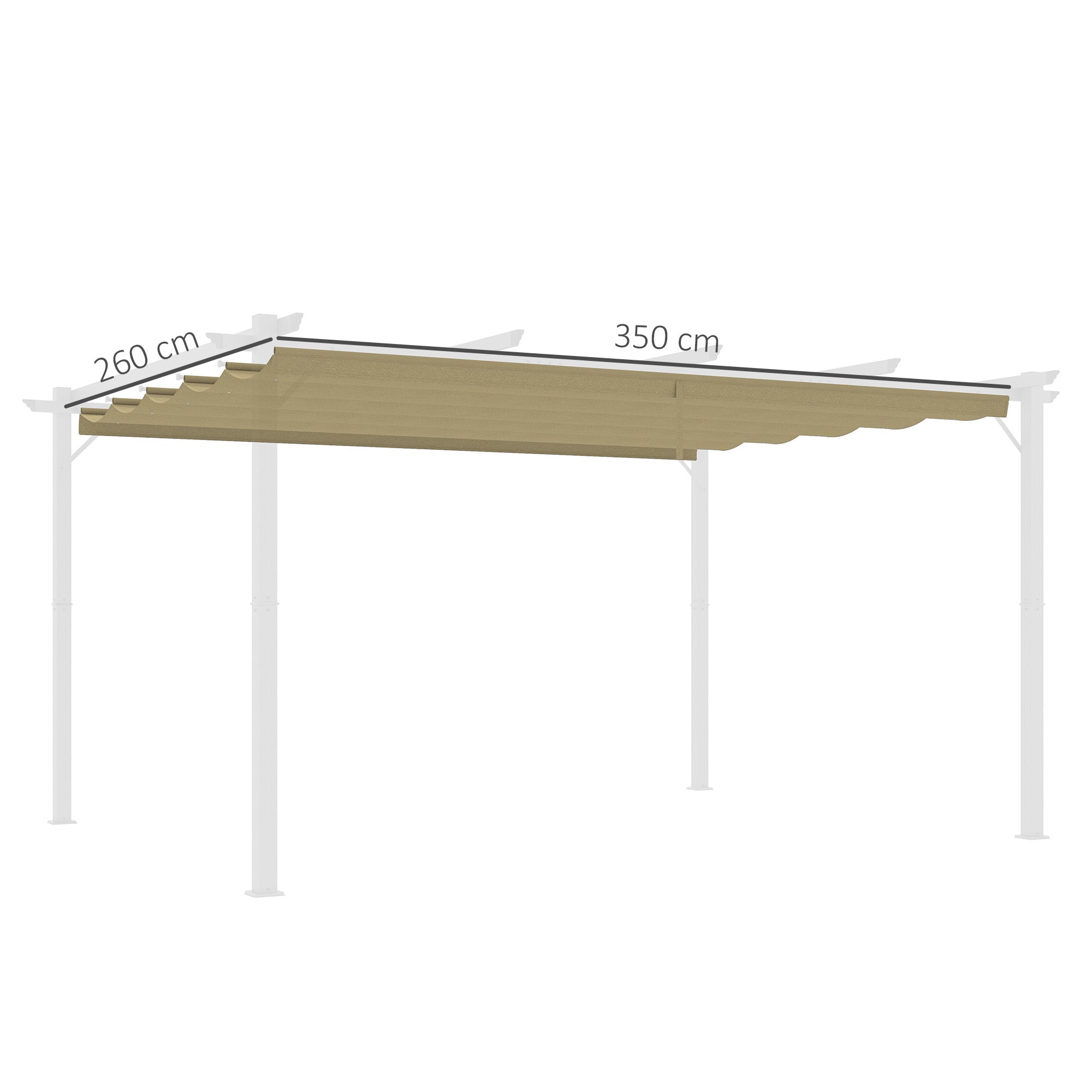 Retractable Pergola Canopy Replacement 4x3 Metre Polyester Tan