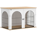 Dog Crate Furniture, Indoor Dog Cage with Double Doors for Large Breeds, Pet Kennel End Side Table
