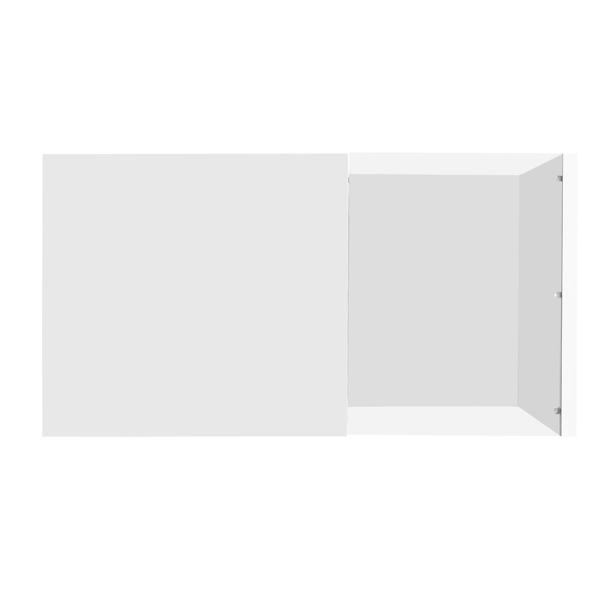 High-Gloss Coffee Table with Glass Top and LED Lights, Sofa Table for Living Room, 105L x 55W x 32.5H cm, White