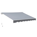 2.5m x 2m Manual Retractable Garden Patio Awning Canopy with Winding Handle - Grey