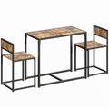 3 Piece Table Stool Set - Rustic Brown