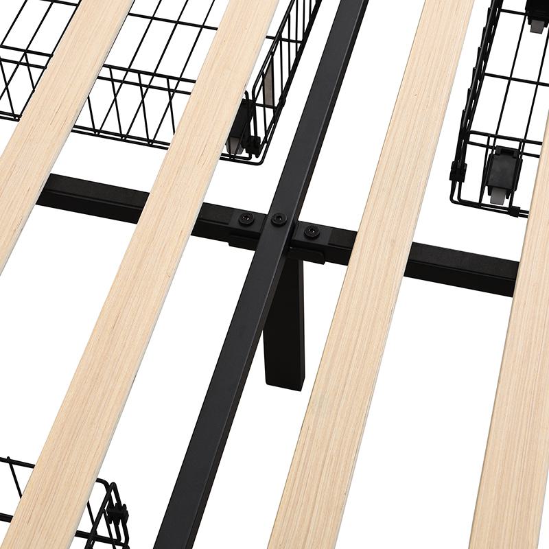 Double Upholstered Bed with 4 Drawers, USB Ports and Adjustable Lamp - Gray Velvet