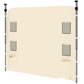 Replacement Gazebo Sidewall 195x295cm with Storage Pockets Oxford Fabric - Beige