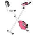 Foldable Magnetic Resistance Exercise Bike 8-Level Adjustable Seat - Pink