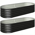 Set of Two 150 x 60cm Steel Planters - Dark Grey