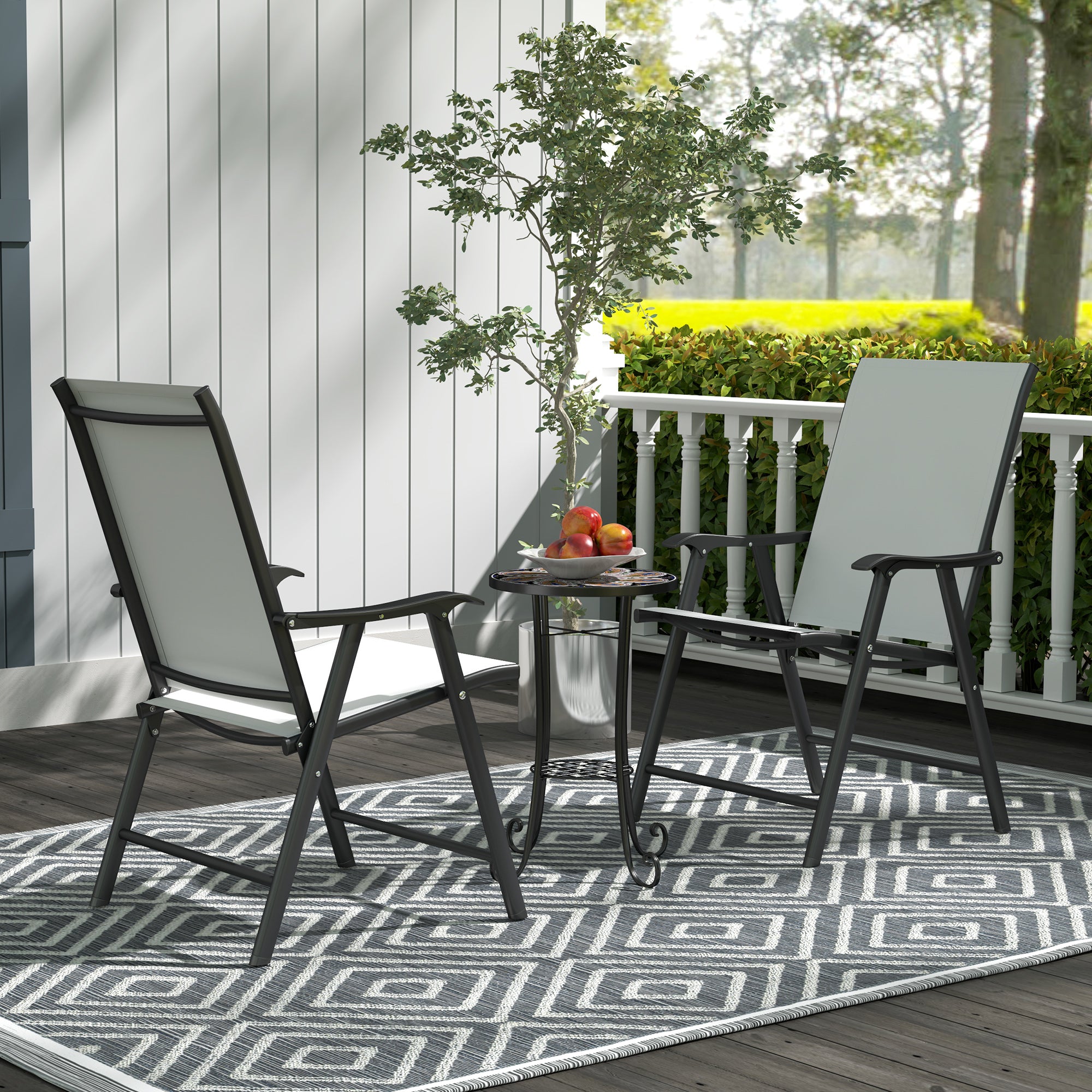 1 Piece Mosaic Garden Side Table with Ceramic Tile Top - Orange