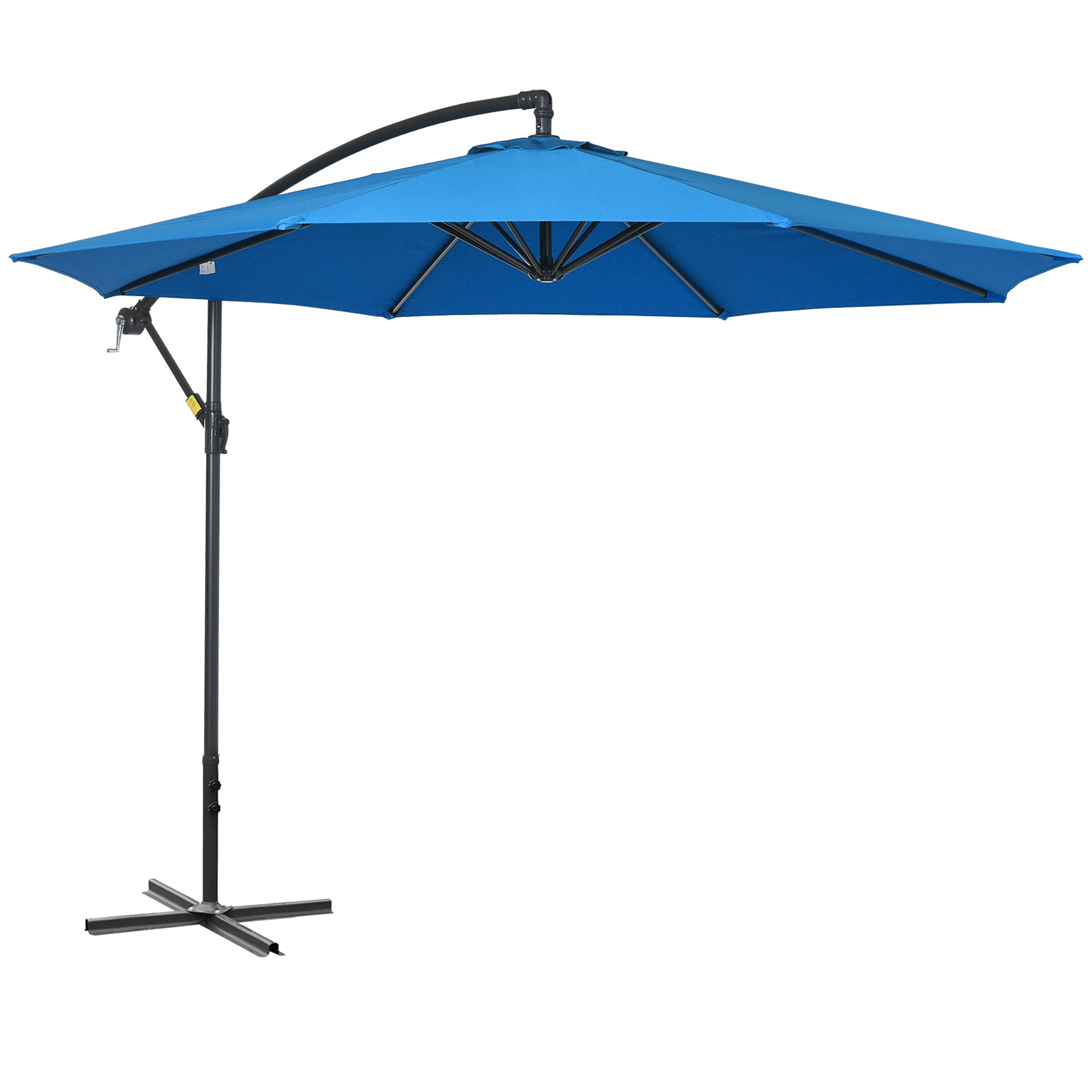 3m Offset Cantilever Parasol with Cross Base - Blue