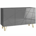 Modern Luxe High Gloss Sideboard, with Hairpin Legs, Grey