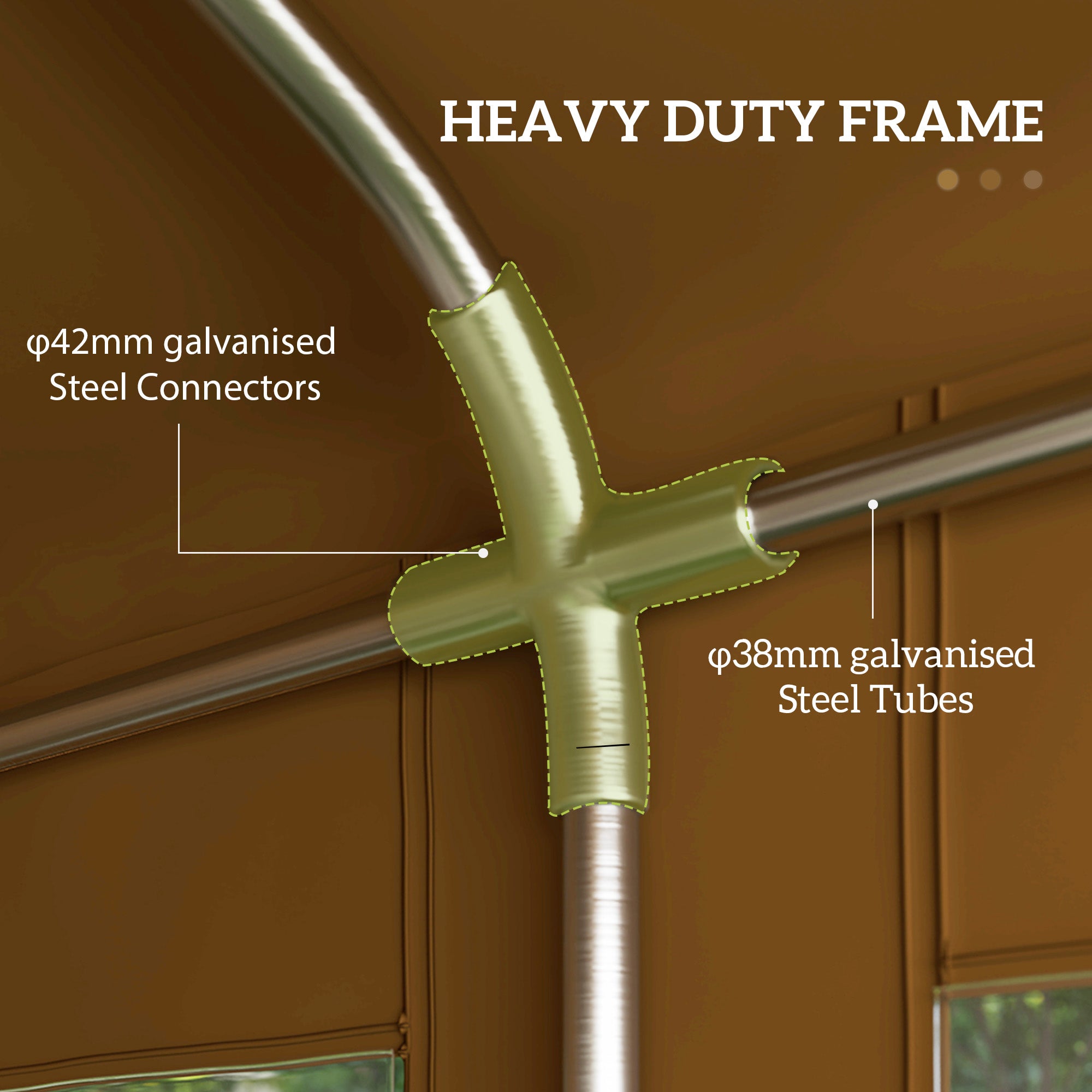 6m x 4m Galvanised Garden Gazebo with UV Resistant Canopy - Yellow
