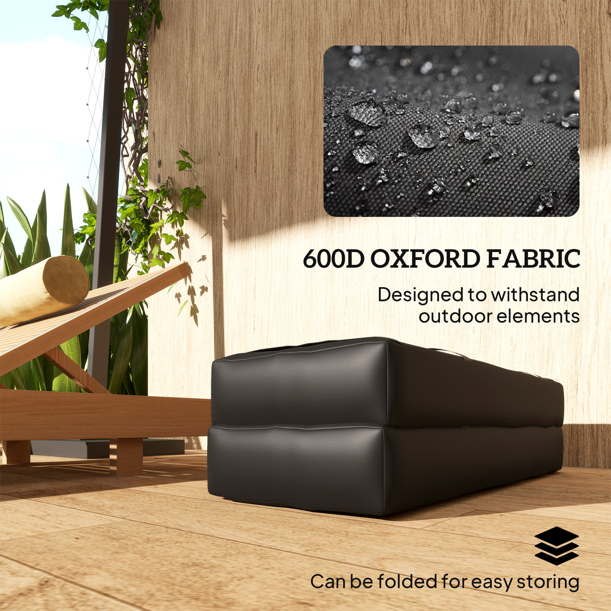 Set of 4 Parasol Weight Bags 25kg Fillable Sandbags with Handles - Black