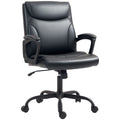 Executive Office Chair with Adjustable Height, Swivel Wheels & Tilt Function for Desk - Black