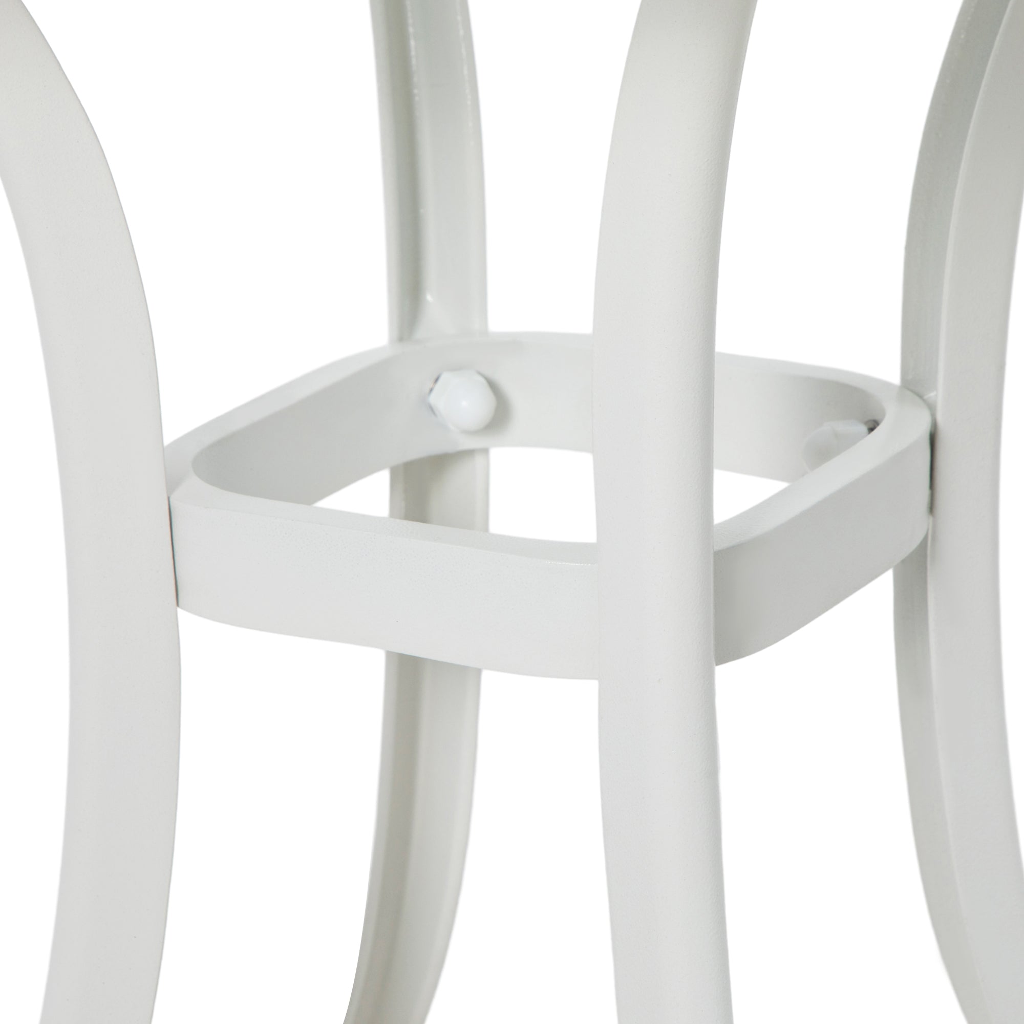 Cast Aluminium Square Bistro Table with Umbrella Hole for Balcony - White