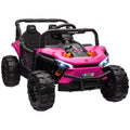12V Battery Powered Ride-On Truck with Remote, Suspension, Horn, Lights, Music, USB for Ages 3-5 - Pink