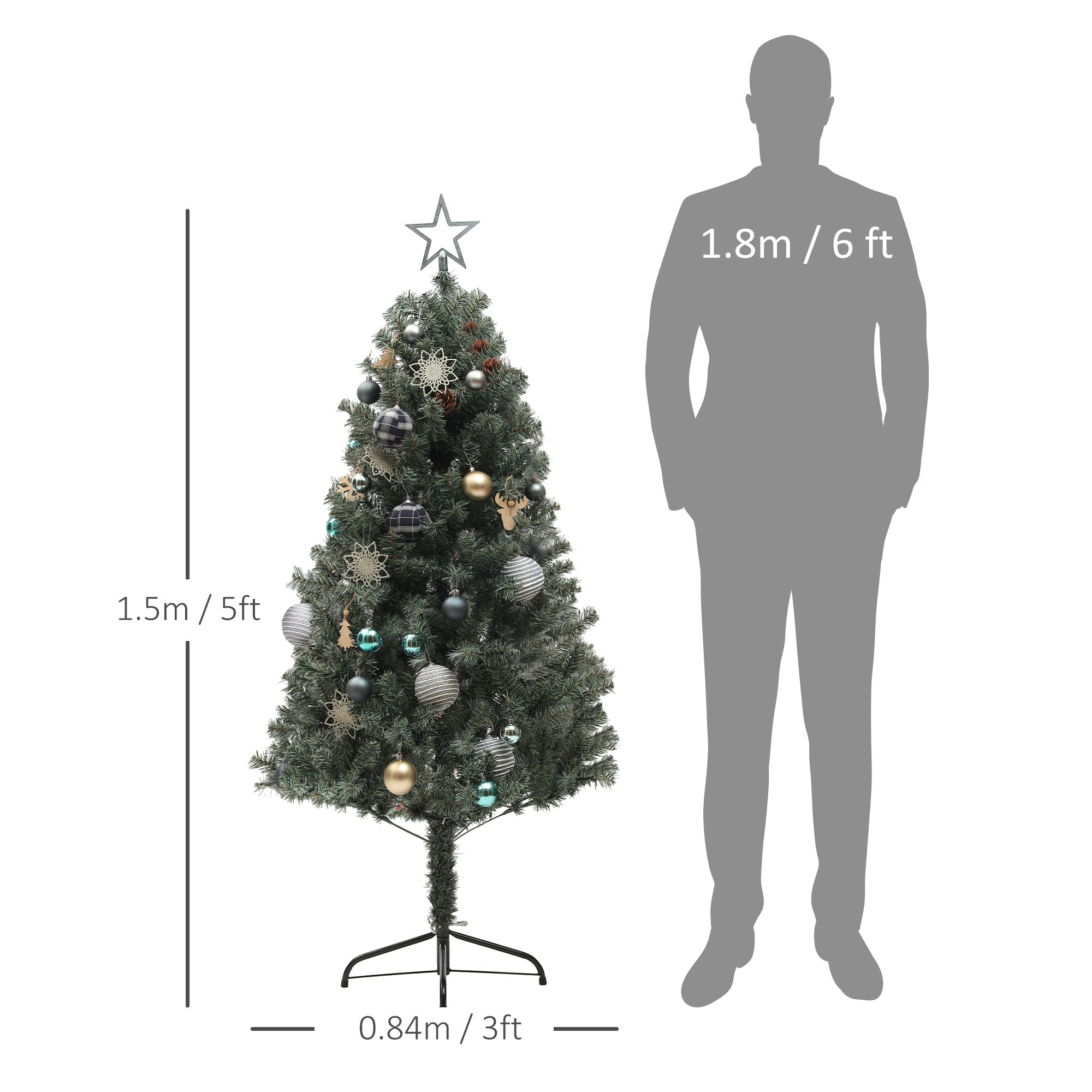 5ft Pre-Lit and Decorated Christmas Tree