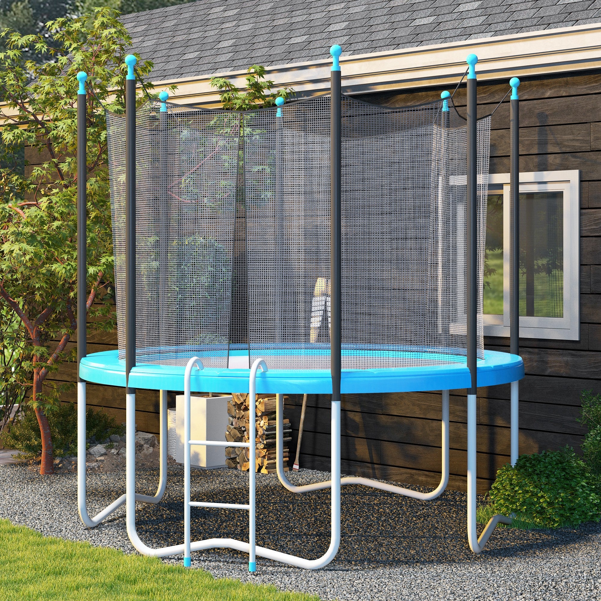 12ft Trampoline Accessories Safety Pad Φ366cm Replacement Surround Padding Thick Foam Pads Light Blue