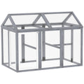 Large Wooden Chicken Run with Combinable Design - Grey