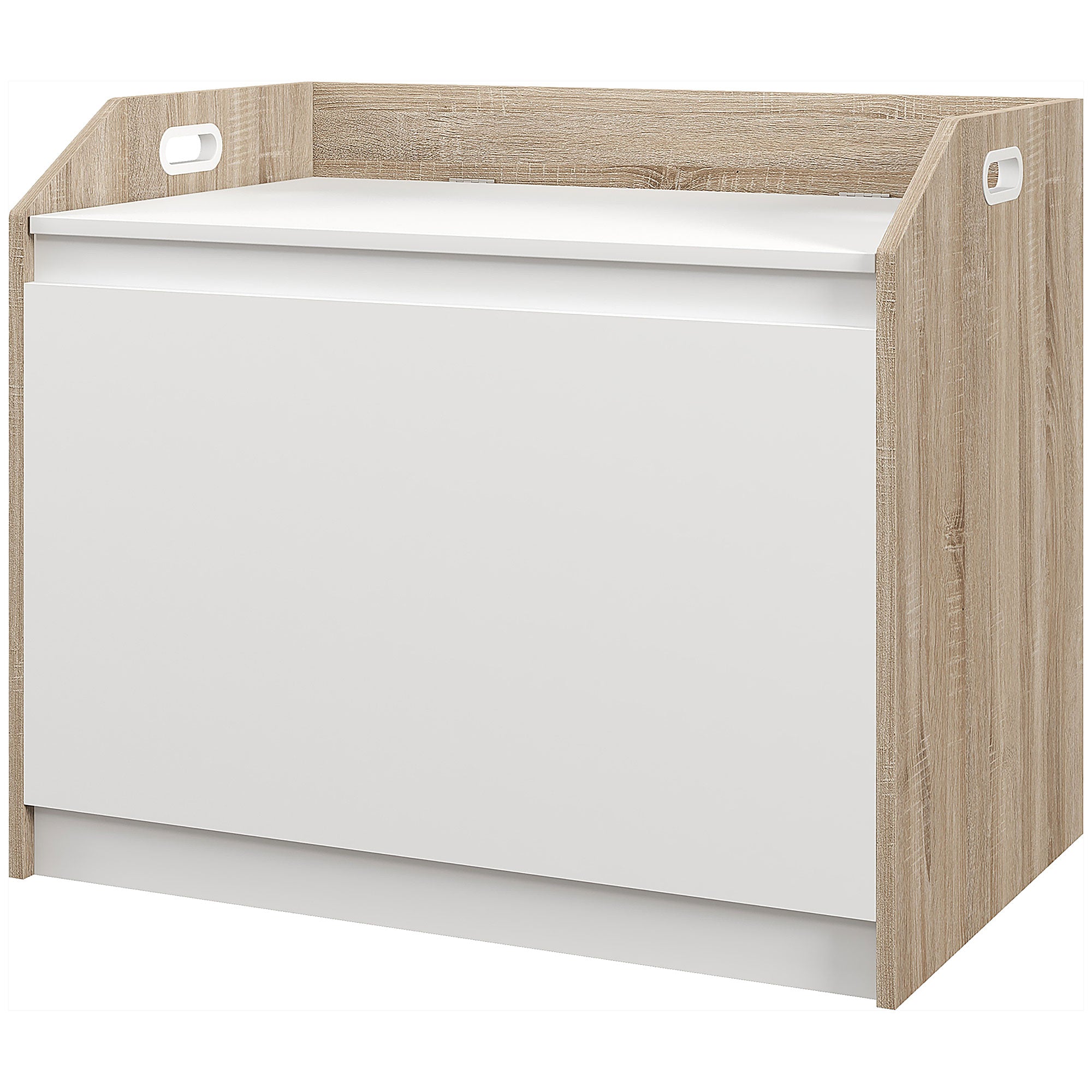 60 x 35.5cm Storage Ottoman Box, with Top Seat - White