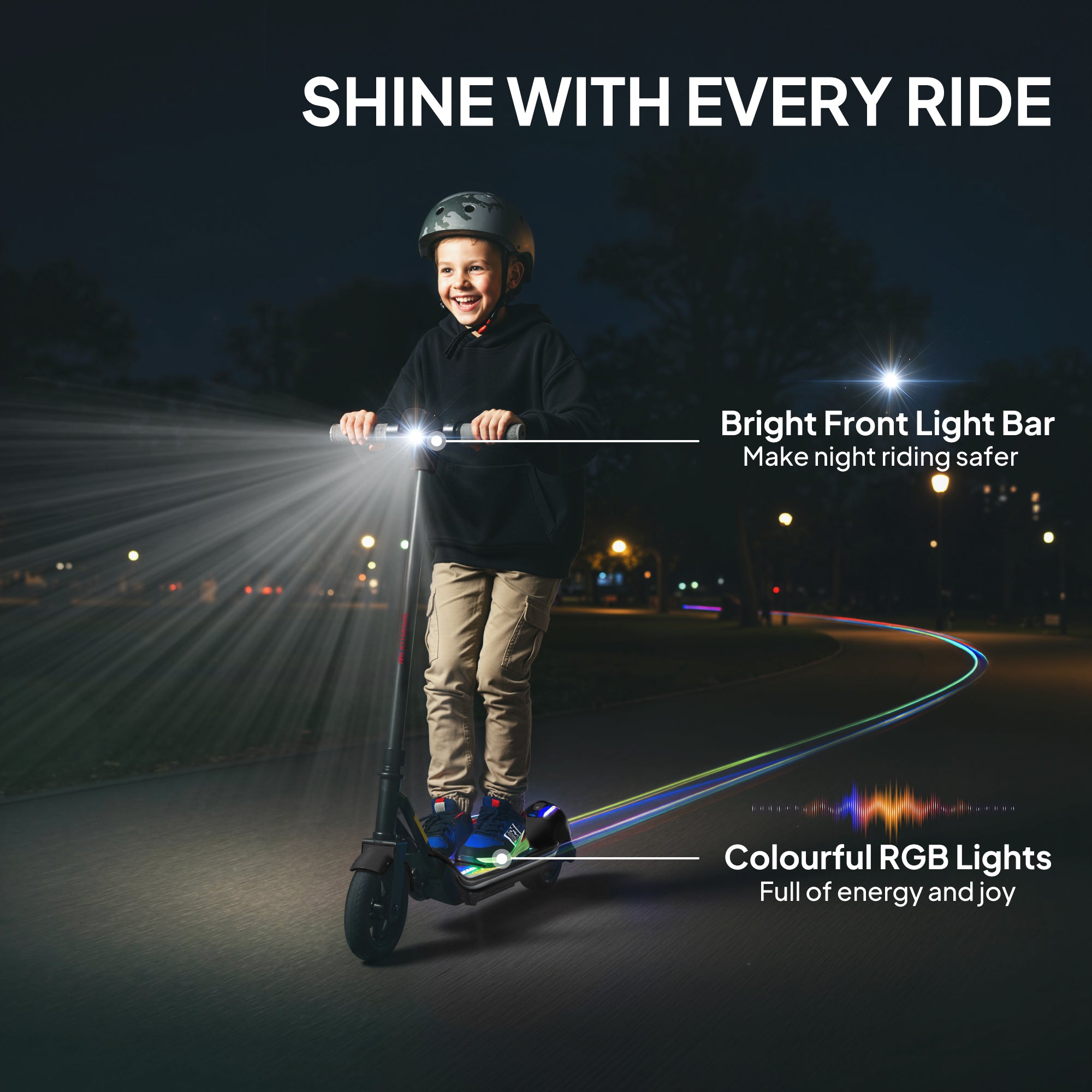 Electric Scooter for Kids, with LED Display, Green