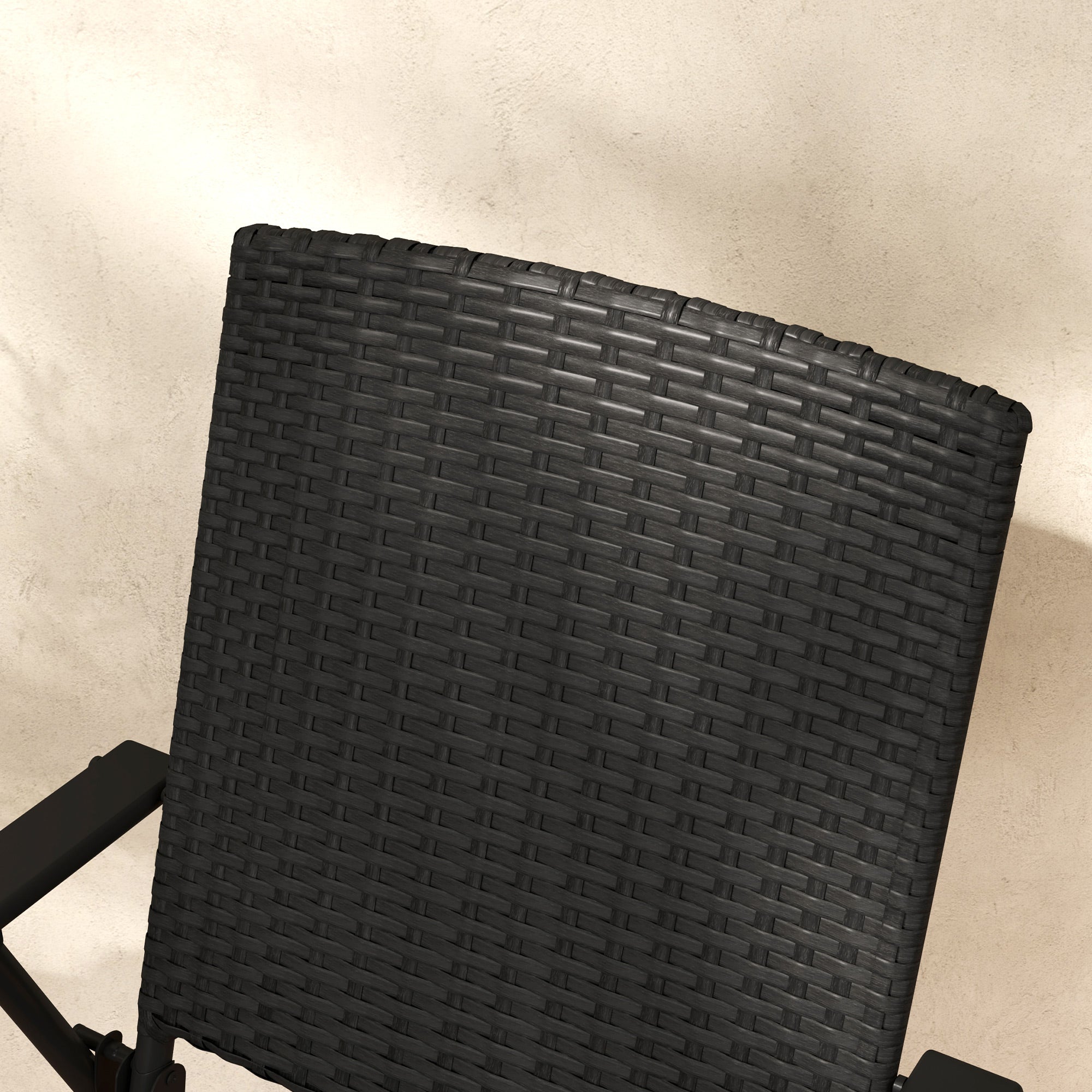 Set of Four Folding Rattan Seat Chairs - Black