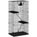 3-Tier Large Cat Cage Indoor, Detachable Metal Wire Kennel with Hammock, Platforms, Tray and Cushions for 1-2 Kittens