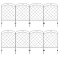 Decorative Garden Fence Panels 43in x 11.4ft 8PC Rustproof Steel Wire Animal Barrier - Black