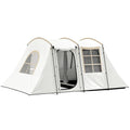 Spacious 3-4 Person Family Tunnel Tent with Porch - Khaki