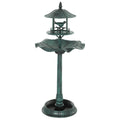 3-in-1 Garden Bird Bath, Freestanding Birdbath with Large Water Basin, Underneath Flower Planter, Φ50 x 113 cm, Green