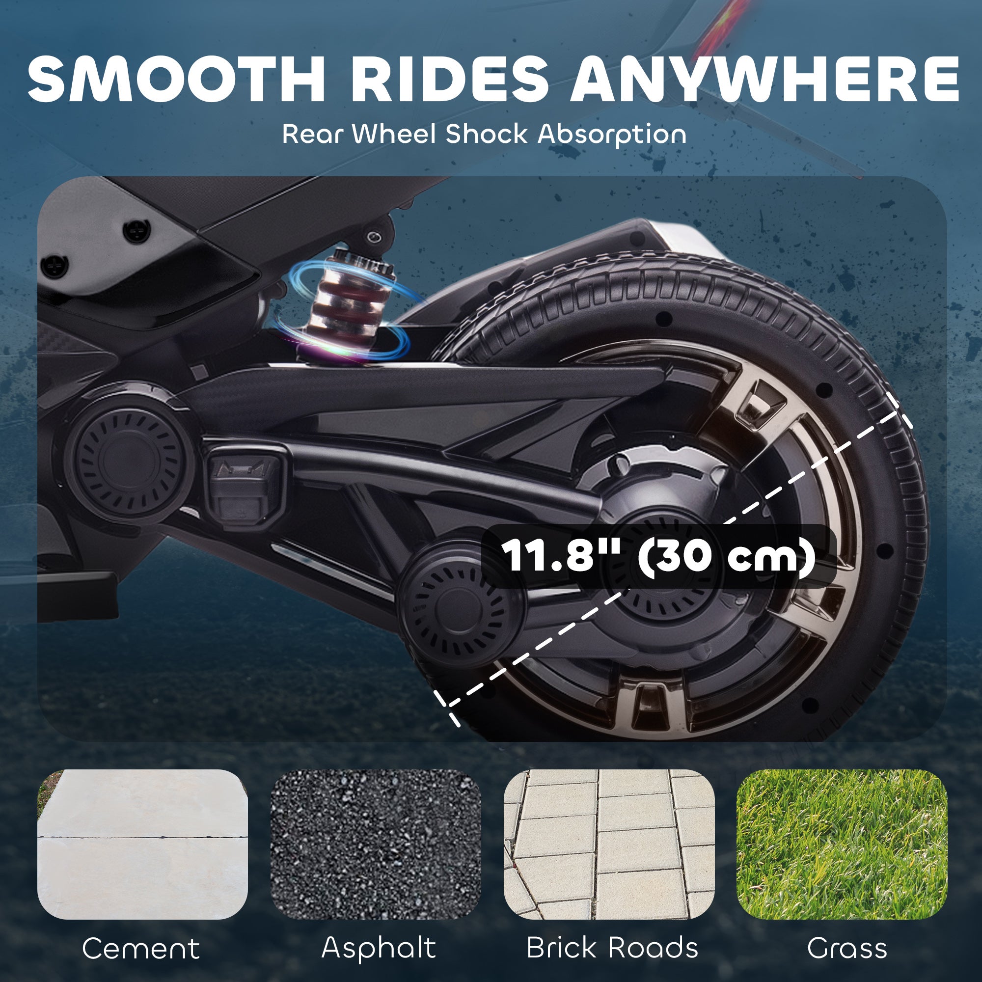 12V Kids Electric Ride On Car with 3 Wheeler, MP3 Player, Horn, 2 Speeds, LED Lights for Boys & Girls Ages 3-8, Black