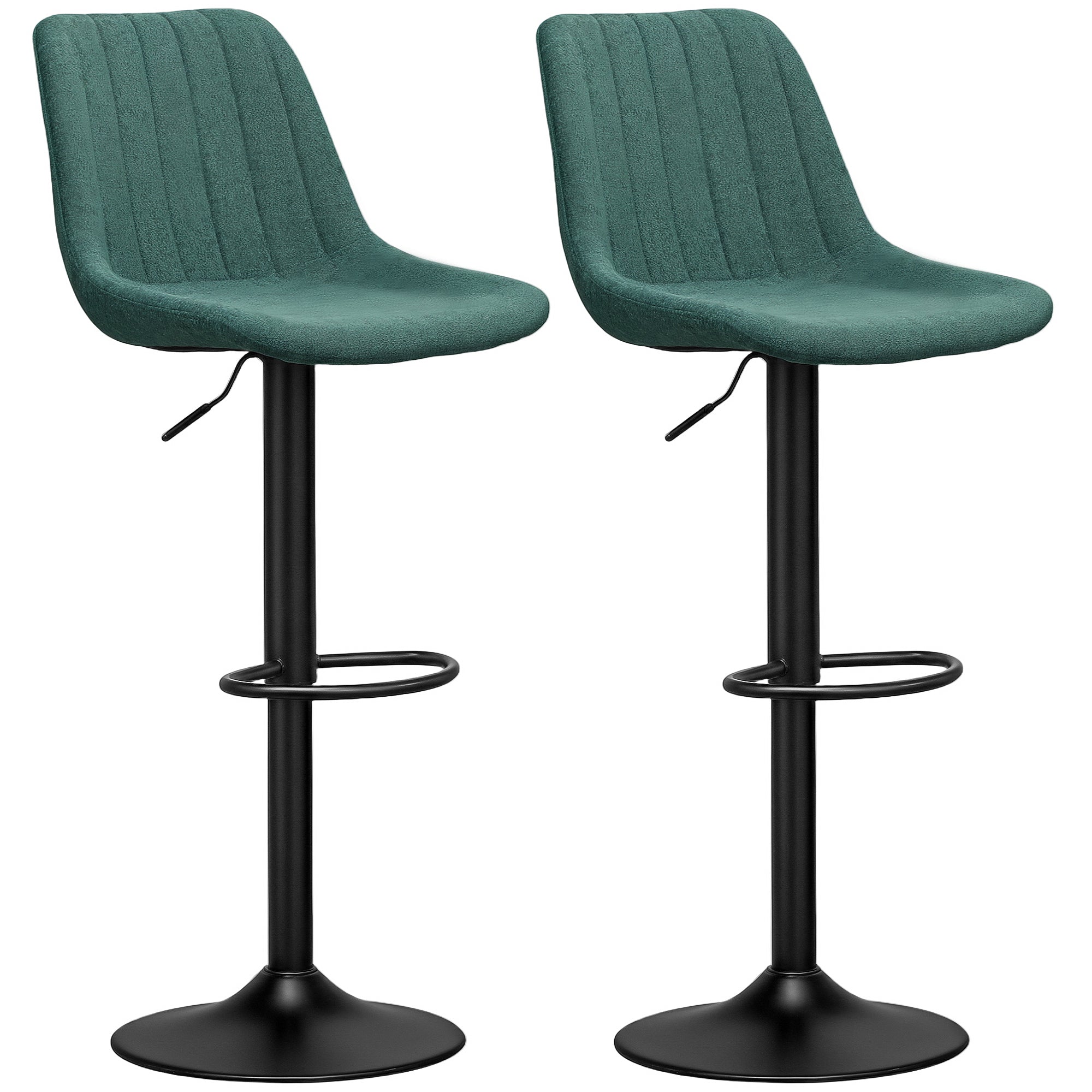 Set of Two Chenille-Feel Tub Bat Stools - Green