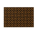 Reversible Plastic Straw RV Outdoor Rug with LED String Light 182x274cm - Brown and Black