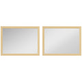 Wall Bathroom Mirror, 30 x 40 cm Wall-Mounted Mirror for Living Room, Bedroom, Hallway, Set of 2, Natural