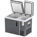 45L Compressor Car Fridge Freezer, Dual Zone Camping Refrigerator with App Control, Grey