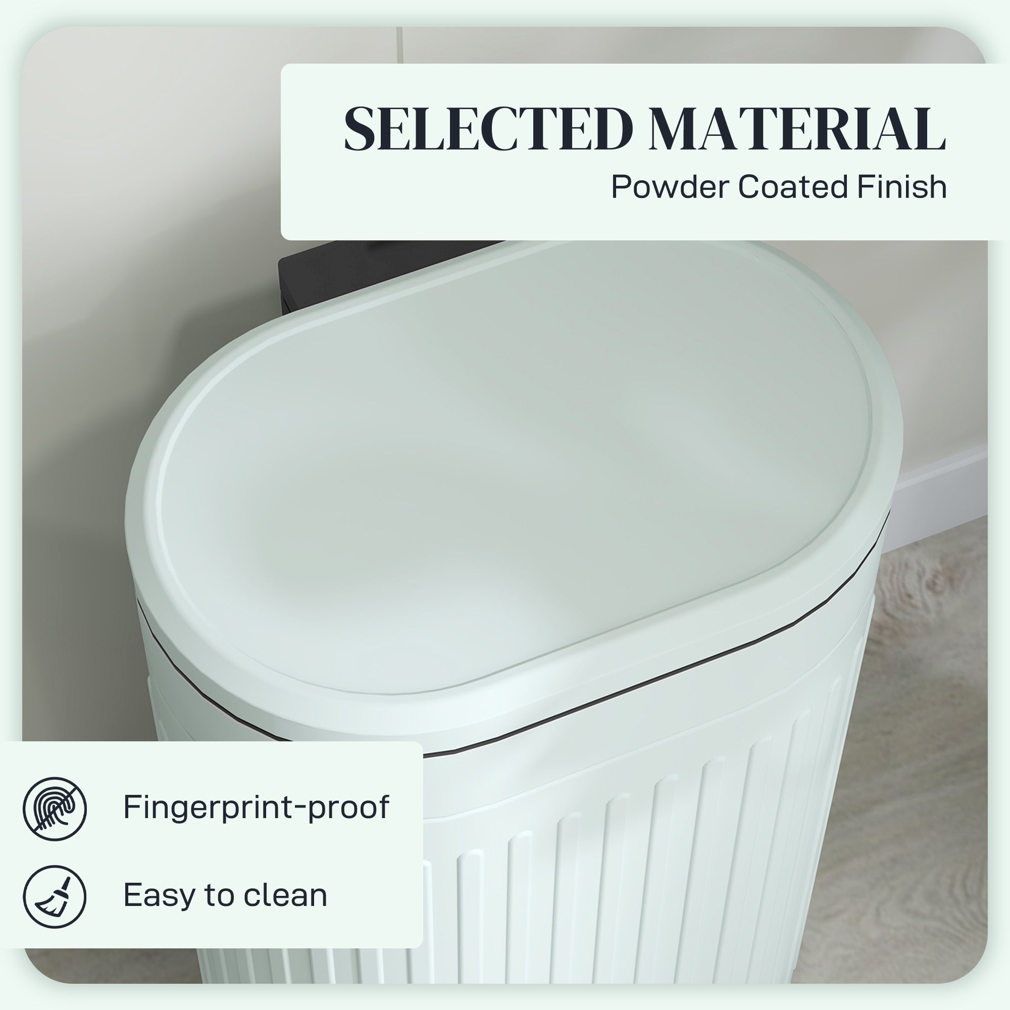 30L Metal Kitchen Bin, with Soft-Close Lid - Light Green