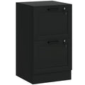 2 Drawer Filing Cabinet with Lock, Office Storage Cabinet with Adjustable Hanging Bars for A4 Letter Size Files, Black