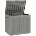 93L Plastic Garden Storage Box, Outdoor Storage Box with Handles, Waterproof Outdoor Storage Container, Khaki