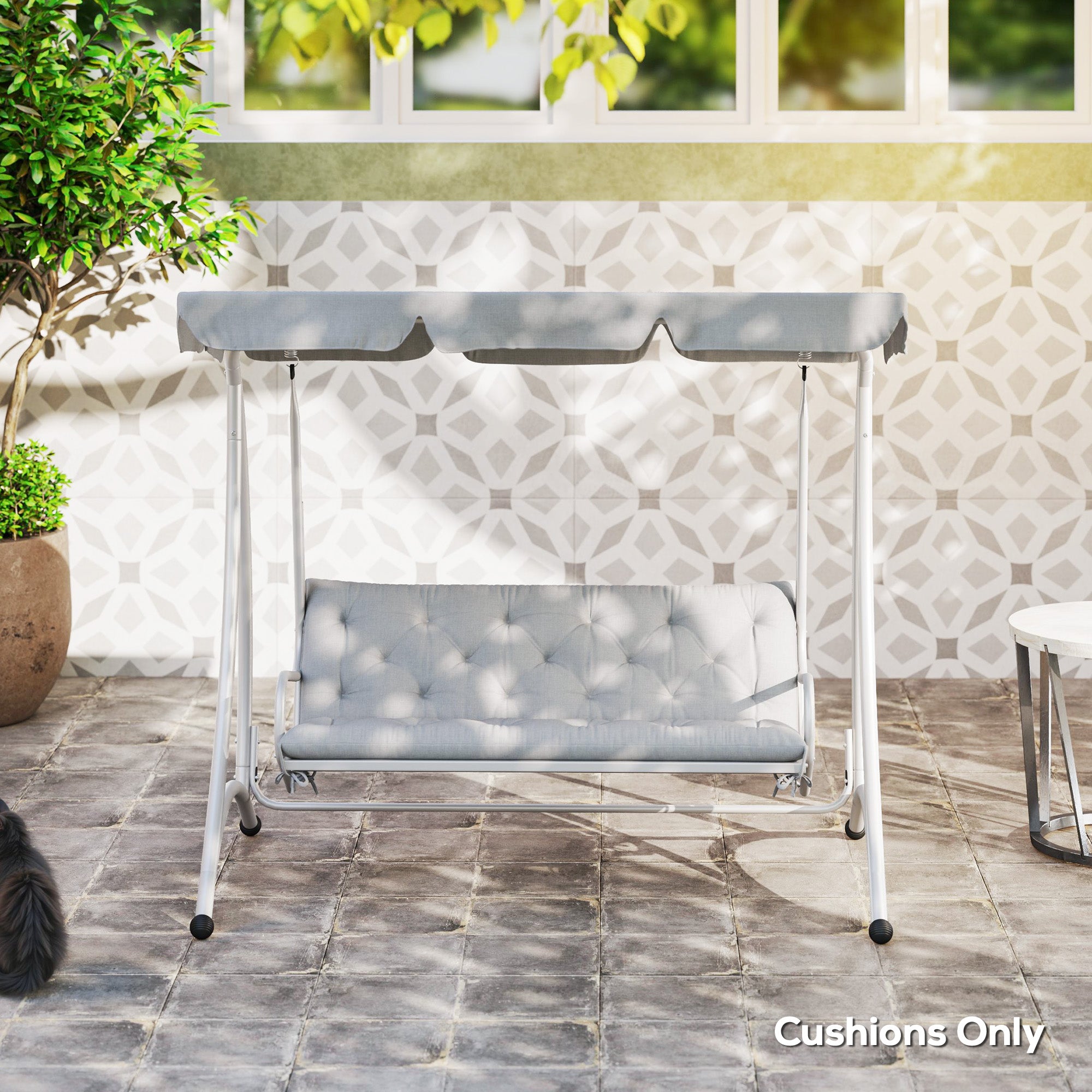 Three-Seater Bench Cushion - Light Grey