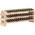 Three-Tier Wooden Wine Rack for 36 Bottles - Natural