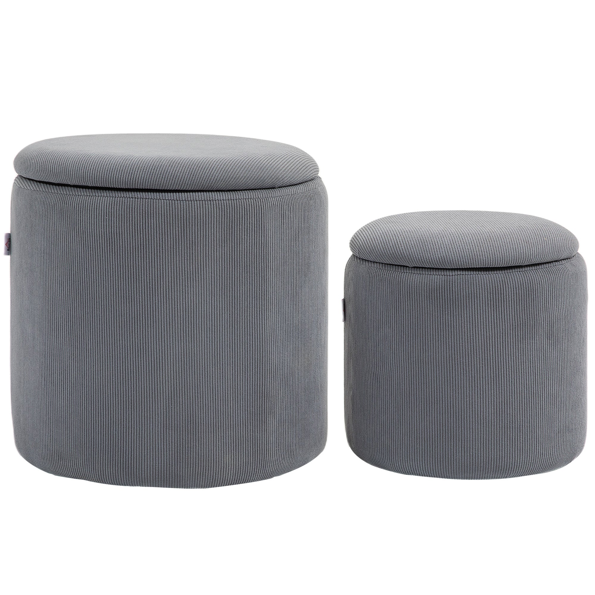 Modern Storage Ottoman with Removable Lid - Light Grey